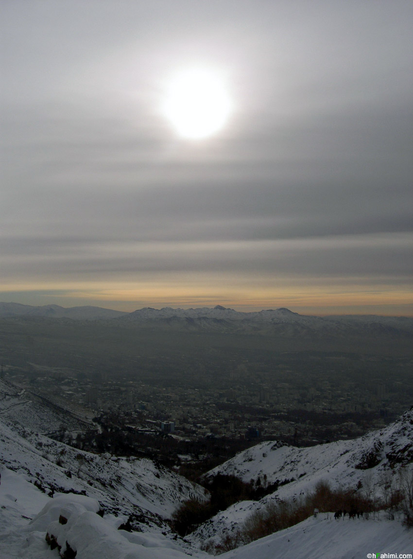 Tehran view from Tappe Sorkhi in kolakchal path